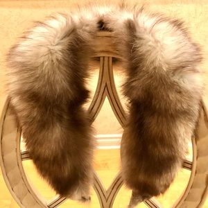 Luxury Real fox fur shawl collar